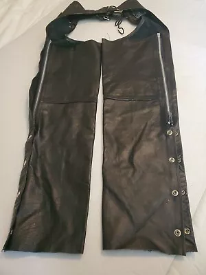 LEATHER KING MOTORCYCLE BIKER RIDING PANTS CHAPS Lady’s XXS   • $39.99