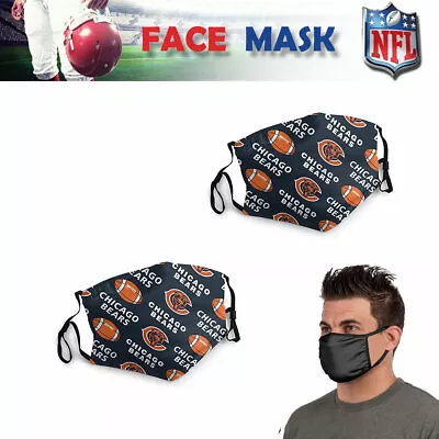 2 PACK Chicago Bears Face Mask Fabric Washable Reusable Handmade Made In USA • $10.92