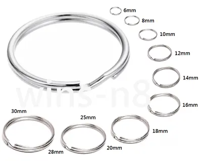 6MM - 30MM Metal Split Rings Keyring Hoop Loop Jump Keys Splitring Small Large • £1.88