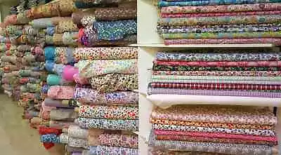 £3.59 • Buy 100% Cotton Vintage Novelty Floral Dress Material Craft Quilting Fabric 44  