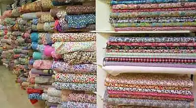 100% Cotton Vintage Novelty Floral Dress Material Craft Quilting Fabric 44   • £6.58