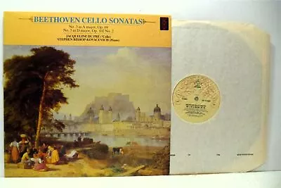 JACQUELINE DU PRE STEPHEN BISHOP Beethoven Cello Sonatas LP EX+/EX Vinyl Album • £22.49