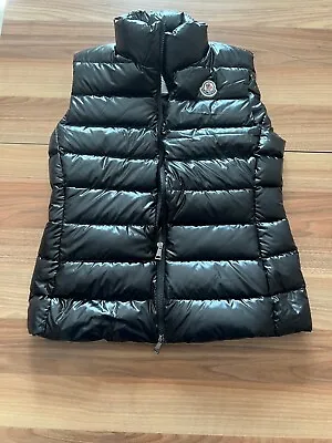 Pre-owned Moncler Black Short Down Vest Ghany For Women Size:2 • $270