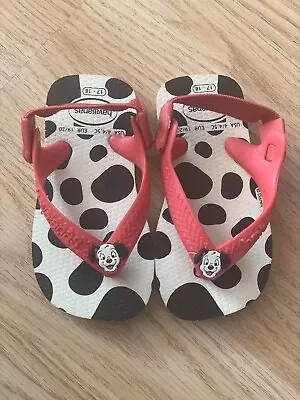 Baby Havaianas Sandals Flip Flops EUR 19/20 UK 3-6 Months Dalmatian Theme • £9.99