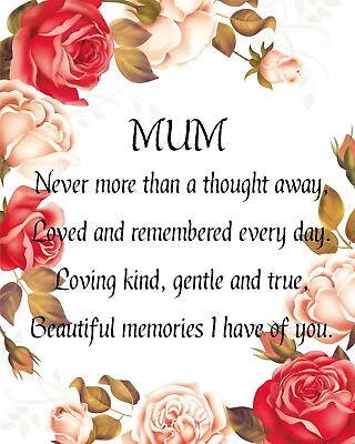 Mum Memorial In Memory Of A Loved One Metal Plaque Grave Sign Others Listed R148 • £4.99