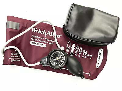 Tycos Welch Allyn Sphygmomanom Manual Blood Pressure Large Adult Cuff Bulb Case • $109.96