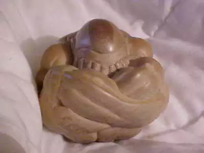 Vintage Carved Wood Figure SUMU WRESTLER Curled Up In A Ball  • $33.91