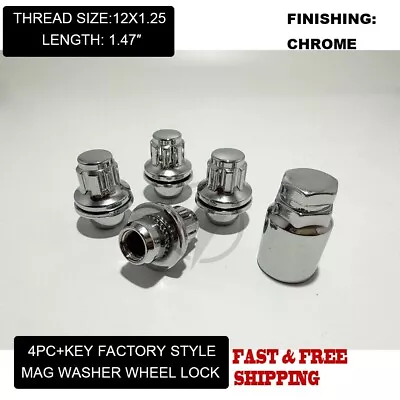 Factory Style Wheel Lock Chrome 12x1.25 For Nissan Infiniti Mag/Flat Seat + Key • $17.99