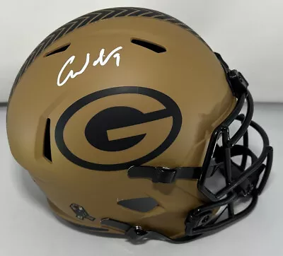 Packers CHRISTIAN WATSON Signed Full Size 2023 SALUTE Replica Speed Helmet AUTO • $279.99