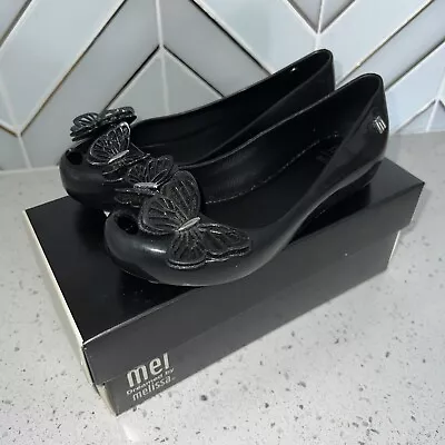 Mel Dreamed By Melissa Black Ultragirl Butterfly Girls Size 13 Preowned With Box • $20