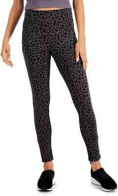 INC International Concepts Women's Leopard-Print Leggings Black Grey Large • $19