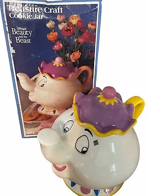 Vintage Treasure Craft Mrs Potts Beauty And The Beast Cookie Jar & Original Box • $49.99