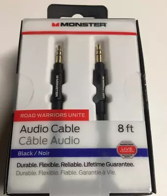 Monster Mobile Audio Cable 8ft Black 3.5mm Road Warriors Unite • $11.99