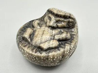 Vintage Mexican Carved Stone Hedgehog Folk Art Hand Carved Mini CUTE • $18.39