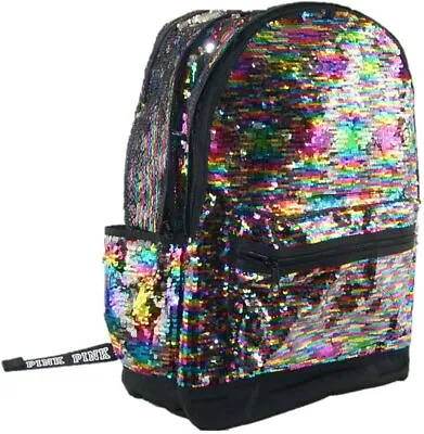 Victoria's Secret PINK Rainbow Sequin Bling Campus Backpack Bag Fashion Show NEW • $45