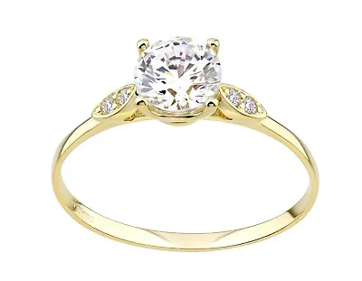 9ct Yellow Gold 1.00ct Solitaire Engagement Ring J To S - Simulated Diamond • £69.95