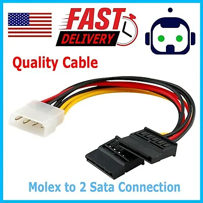 Molex To SATA Power Cable Splitter Adapter Extension 8  20cm • $1.99