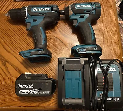 Makita 18v Impact Driver XDT11 & Drill Driver XFD10 4.0 Ah & Charger • $140