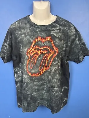 The Rolling Stones Vintage Hand Tie Dye By Sundog T Shirt Large Flaming Logo • $130