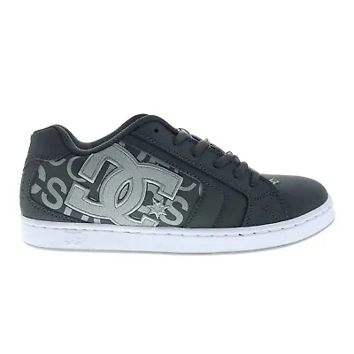 DC Net 302361-HGW Mens Gray Leather Lace Up Skate Inspired Sneakers Shoes • $46.99