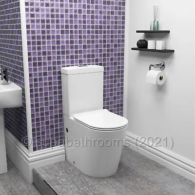 £173.95 • Buy Modern Rimless Toilet WC Ceramic Pan Short Projection Fully Back To Wall Leigh