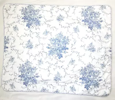 Laura Ashley Sophia Floral Blue Toile Pillow Sham Padded Standard 31x26 • $19.99