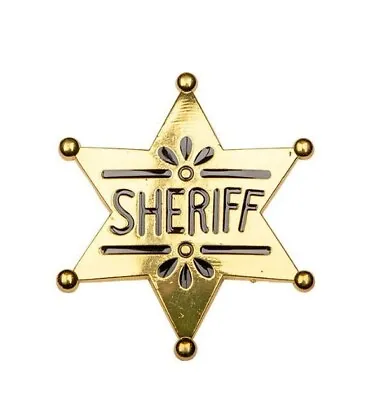 Western SHERIFF BADGE Gold Fancy Dress Party Accessory Unisex 6.5cm Mens  • £3.95