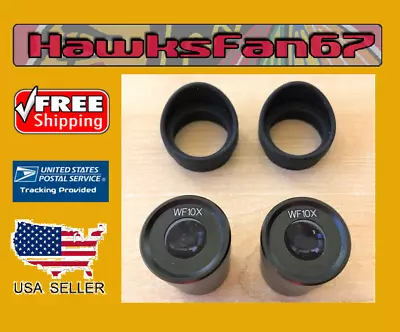 WF10X Microscope Eyepieces 30mm W/Rubber Eyepiece Excellent Shape FREE SHIP • $30