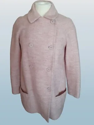 Zara Basic Pink Coat Pea Coat Wool Blend Small/S Missing Button SPRING • $48