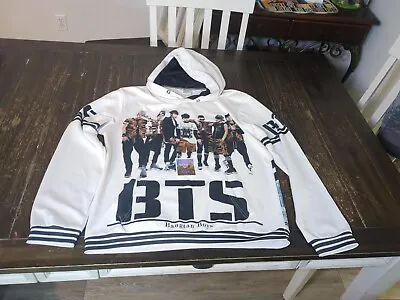 BTS Hoodie With Bangtan Boys/Girls 2xl White  • $14.50