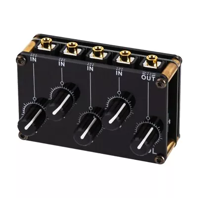 4 Channel Stereo Line Mixer 4in1out For Live Studio Low Noise • £18.37