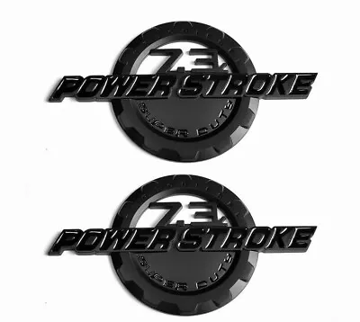 Pair New 7.3L Power Stroke Power Super Duty Side Fender Badge Emblems Black • $25.22