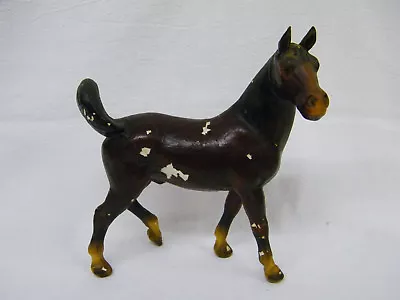 Vintage Brown & Black Horse Chalkware Figurine By The Mortens Studio • $31.95