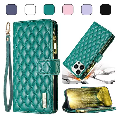 For IPhone 13 12 11 Pro XS Max XR 8 7 Plus Leather Zipper Flip Wallet Case Cover • $13.78