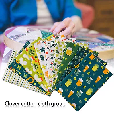 10PCS Lucky Clover Pure Cotton Cloth Group Saint Patrick's Day DIY Decoration • $10.90