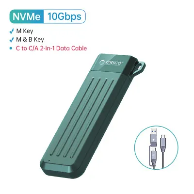 ORICO M2 SSD Case NVMe Enclosure M.2 To USB Type C 3.1 SSD Adapter For NVMe SSDs • $18.19