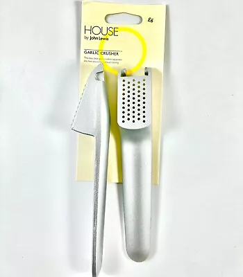 John Lewis Heavy Duty Aluminium Garlic Squeezer Press Crusher Removable Tool • £5.69