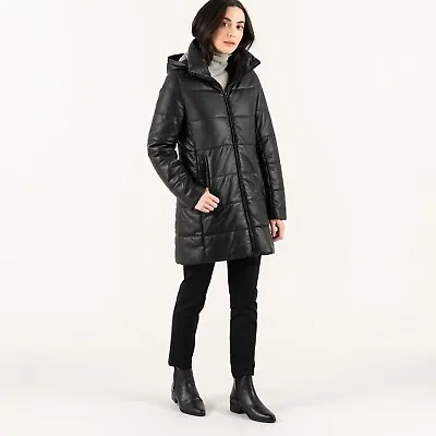 REDUCED! M0851 Women’s Leather Puffer Coat- Size XS- BUTTERY SOFT! • $889