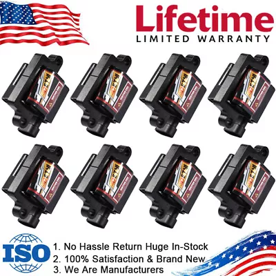 8Pack Square Ignition Coil For Chevy GMC Yukon 4.8L 5.3L 6.0L 8.1L V8 UF271 D581 • $89.99