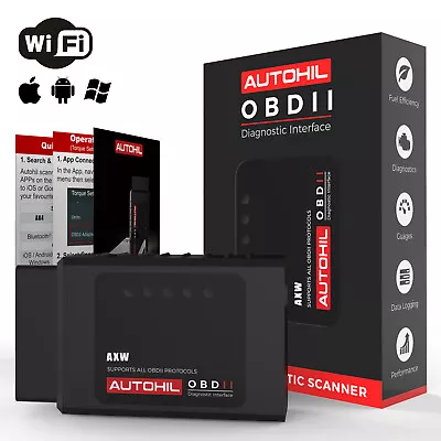 Autohil Car WiFi OBD2 Scan Tool Engine OBD Code Reader For IPhone IPad & Android • $45