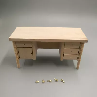 1:12 Scale Dollhouse Study Desk Office Table Furniture Miniature Unpainted • $14.49