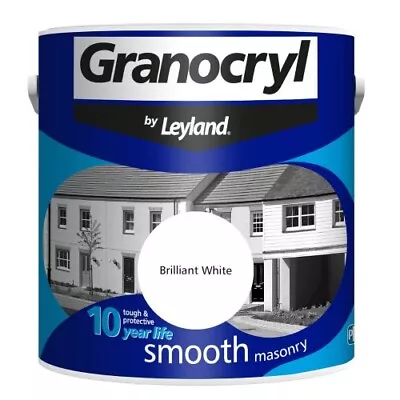 Leyland 303139 Granocryl Smooth Masonry Paint Brilliant White 2.5 Litre • £16.75