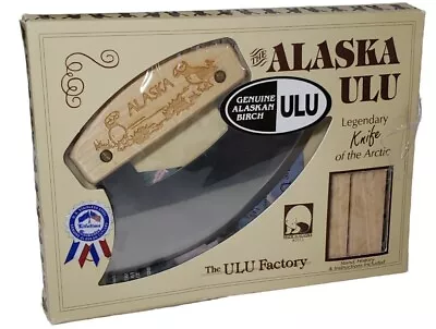 NEW Vintage 1993 ALASKA ULU KNIFE By The Ulu Factory W/Wood Stand Original Birch • $18