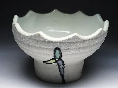 Japanese Modern Ikebana Footed Bowl Vase Toyo Mid Century Modern Pottery Era • $39.99