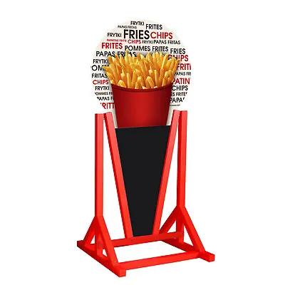 Sidewalk Sign FRENCH FRIES A-frame Water Resistant Wooden Pavement Stand • $395