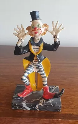 Vintage Italian Fontanini Depose 943 Clown Figurine - Carrara Marble Base • $40