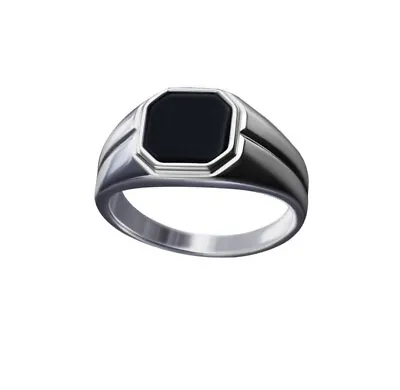 Black Onyx Handmade Pinky Finger Ring Men's Signet Ring Men's Jewellry . • $154.09