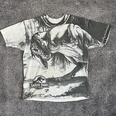 Men's Vintage 90s 1993 Jurassic Park T Rex All Over Print Promo T Shirt Tee Sz S • $129