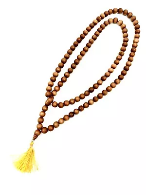 SANDALWOOD Large 12mm BEADs 108 Necklace 48 In Tassel Prayer Zen Meditation Gyuh • $249.58