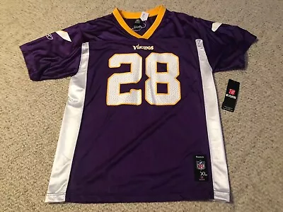 Adrian Peterson Minnesota Vikings Jersey New With Tags Reebok Youth X-Large Q9 • $14.99